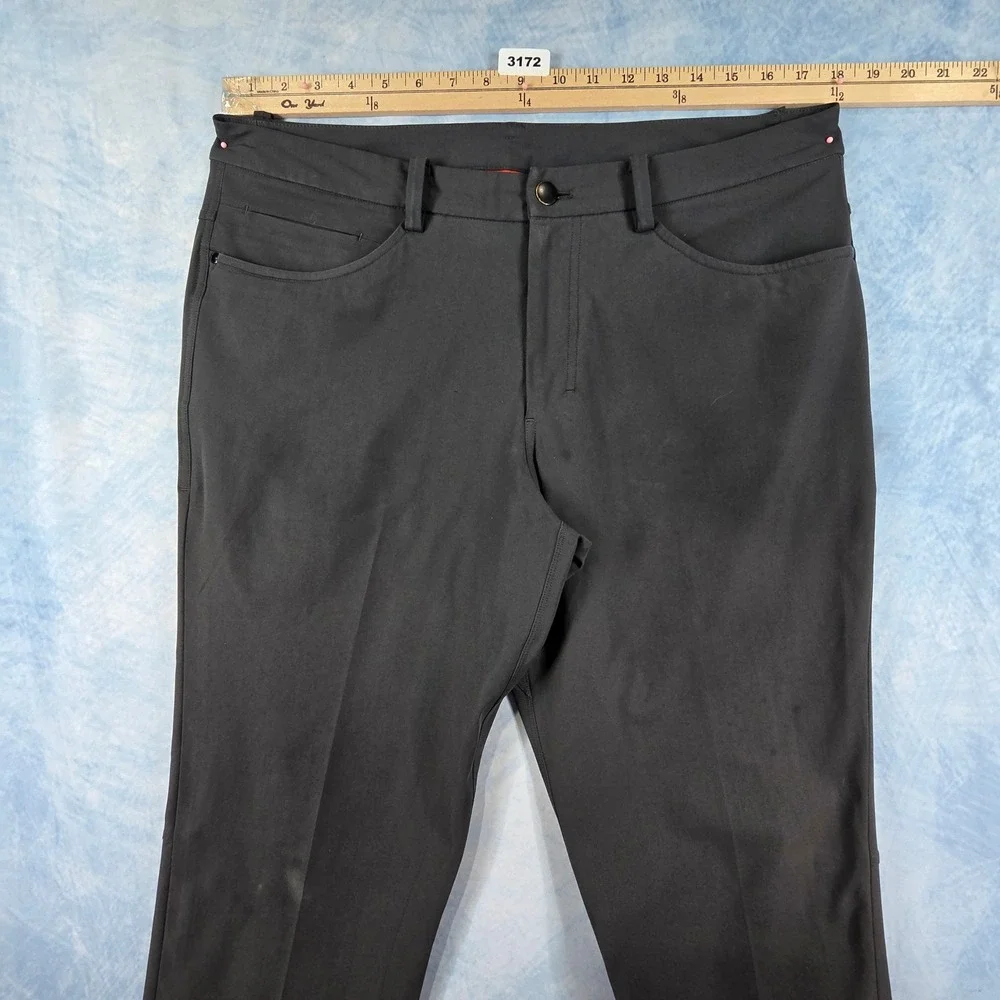 Lululemon ABC Pant Slim Warpstreme Dark Grey Mens 34 x 32 Five Pocket Trousers